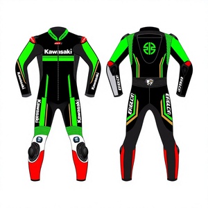 Traje de Motociclismo Rawasaki para Hombre, de Cuero Vacuno/Canguro, Mono de Carreras, con Protección OEM CE - Product Image 1