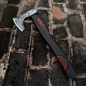 THEWIZ CRAFTS Hacha Tomahawk Premium Hecha a Mano, Acero con Alto Contenido de Carbono, Hacha Vikinga con Mango de Madera y Funda de Cuero, Garantía de 3 Años - Product Image 2