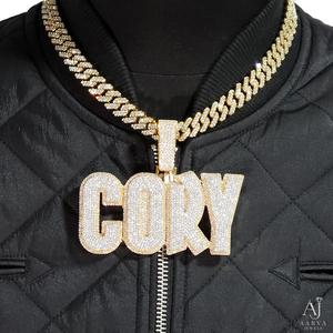 Collar AARVA JEWELS con Colgante de Letra en Moissanita Chapado en Oro, Estilo Hiphop, para Hombre, Certificado IGI, para Uso Diario - Product Image 5