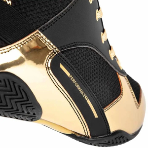 Chaussures de boxe en maille noire et or, à lacets, montantes, respirantes, pour l'entraînement, à prix abordable et avec service OEM ODM - Product Image 6
