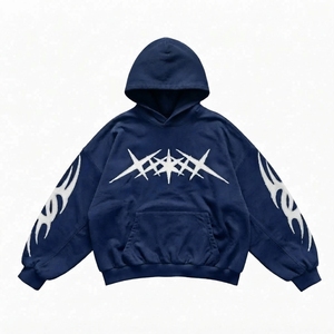 เสื้อฮู้ดโอเวอร์ไซส์ลายกราฟิกสำหรับผู้ชาย สไตล์สตรีทแวร์ พิมพ์ลายตามสั่ง แฟชั่นลำลอง เสื้อฮู้ดหนานุ่ม - Product Image 4