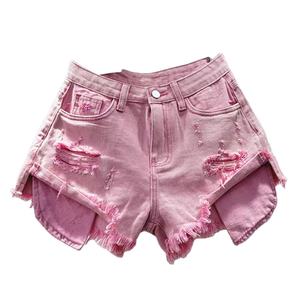 Pantalones cortos de mezclilla sexys de cintura baja para mujer, pantalones cortos micro mini de mezclilla elástica cómodos para un atuendo informal y de club a la moda - Product Image 1