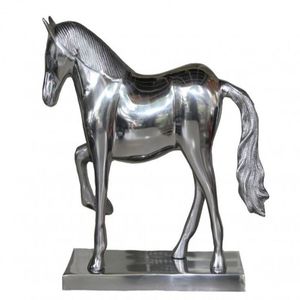 <b>Hand</b> finished <b>cast</b> aluminium horse sculpture elegant stallion metallic equine statue decorative accent for refined interiors - Product Image 6