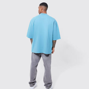 Men's Regular Fit Front Quick Dry Breathable T-Shirt Heavyweight 240-300 GSM Cotton Cheap Price Blank <b>Box</b> Cut Design <b>Drop</b> - Product Image 1