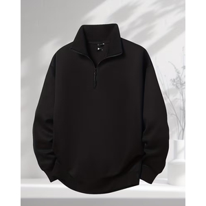 Oversized <b>Men</b> Half Zip <b>Pullover</b> Polyester Cotton Heavyweight Sweatshirt Europe Streetwear Supplier - Product Image 1
