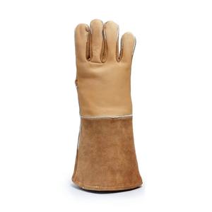 Guantes de Soldadura de Piel de Cabra de Primera Calidad, Dorso de Piel de Vacuno, Guantes de Soldadura TIG con Palma Reforzada, Pulgar e Índice - Product Image 5