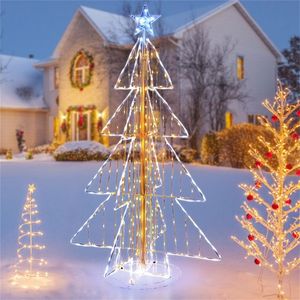 Albero di Natale Illuminato da 1,5 m per Interni/Esterni con 454 LED Scintillanti, Decorazione Festiva Realistica Resistente a Vento/Neve/Sole - Product Image 1