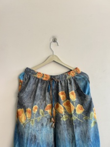 Indian Gypsy Silk <b>Harem</b> Pants Vintage Tie Dye Hand Embroidery Elastic Waist Yoga Comfortable <b>Trouser</b> Pajama - Product Image 6
