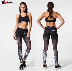 Legging de yoga sans couture Aola pour femme, noir et vert, pantalon décontracté, taille personnalisée, logo, spandex - Product Image 5