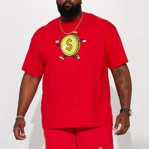 T-shirt personnalisé 2026 avec impression de logo pour homme, col rond, couleur rouge, manches courtes, 100% coton, t-shirt uni pour homme - Product Image 6