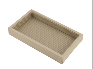 Bandeja Decorativa de Cuero PU Beige con Asas para Mesa de Centro, Desayuno, Comedor, Decoración del Hogar - Product Image 4