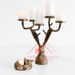 Centros de Mesa con Astas de Ciervo Doradas, Portavelas Modernos para Interiores, Soportes para Velas de Pilar para Hogares, Hoteles y Restaurantes - Product Image 4