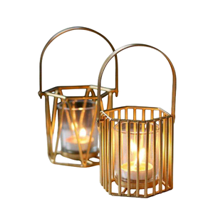 Porte-bougie votif en métal et verre au design élégant, forme ronde, pour la maison et la décoration de Noël, porte-bougie votif noir - Product Image 6