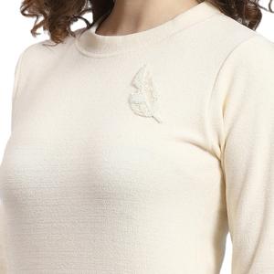Pull en maille côtelée chic et luxueux pour femme, col rond, coupe ample, respirant, style décontracté, service OEM depuis le Bangladesh - Product Image 4