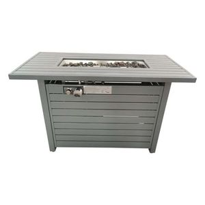 Gray Outdoor <b>Fire</b> <b>Pit</b> <b>Table</b> <b>with</b> Lid 25 H X 42 W - Product Image 5