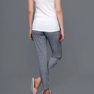 Pantalon de voyage décontracté pour femme, écologique, séchage rapide, respirant, taille haute, avec cordon de serrage, coupe ajustée, motif géométrique - Product Image 4