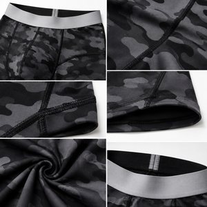 Custom <b>Mens</b> Compression <b>Shorts</b> Elastic Waist Breathable Quick Dry <b>Camo</b> Printed Tight Fit Gym Training Running Sports Base - Product Image 3