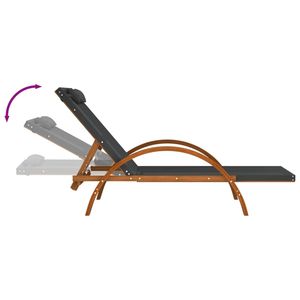 Tumbona de álamo de madera maciza con almohada de textileno gris Muebles de relajación al aire libre Premium - Product Image 6