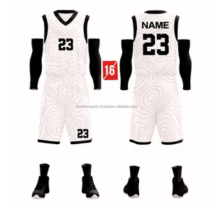 Maillot de basket-ball personnalisé en polyester 100% imprimé par sublimation pour hommes, design uni, col en V, manches courtes, personnalisable - Product Image 4