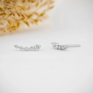 Pendiente individual de oro de 14K con diamante cultivado en laboratorio, tipo climber, con diseño de serpiente, de oro macizo, joyería elegante para mujer - Product Image 3