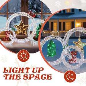 Set di 3 Decorazioni Natalizie a Forma di Lampadina Iridescente, Pre-Illuminate con 295 LED Bianchi per Decorazioni Festive Natalizie - Product Image 6