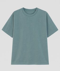T-shirt classique pour homme à col rond et manches courtes en coton, couleur unie, coupe décontractée, tricot jersey, teinture unie - Product Image 1