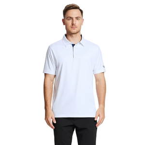 Elegantes Camisetas Polo para Hombre, Servicio OEM, Color Blanco, Corte Ajustado, Manga Corta, Cuello Camisero, de BD - Product Image 2