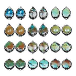 Hermosos Pendientes de Turquesa Natural, Hechos a Mano, Plata de Ley 925, para Compromiso o Boda, Venta al Por Mayor - Product Image 1