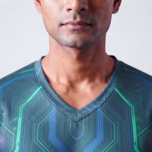 Nueva camiseta elegante para hombre, recién llegada, de manga corta, tela elástica, corte informal. - Product Image 4