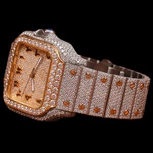 Customized Square Case Roman Numerals Dial Quartz Movement <b>Arabic</b> Numerals Antique Man's Wear Collection Hip Hop <b>Watch</b> - Product Image 2