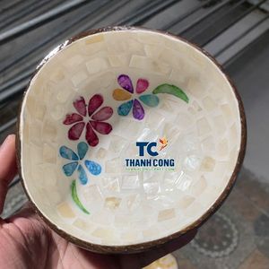 Mejor Precio, Tazones Hechos a Mano con Cáscara de Coco, Venta al por Mayor, Ecológicos, Coloridos, Ramo de Jardín, Taller de Vietnam, Gran Venta - Product Image 1