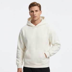 Oversized Basics Cotton Blended 450-500 Gsm <b>Plain</b> Fleece Hoodie <b>Men</b> Winter Streetwear Pullover <b>Hoodies</b> Manufacturers Bangladesh - Product Image 3