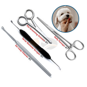 ชุดอุปกรณ์กรูมมิ่งสุนัขสำหรับสัตวแพทย์ 4 ชิ้น ชุดเครื่องมือทำความสะอาดหูและกำจัดขี้หูแบบมืออาชีพ ทำจากสแตนเลส พร้อมกรรไกรตัดขนหู - Product Image 6