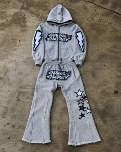 Conjunto de Sudadera con Capucha y Pantalones Deportivos Personalizados en Negro, Estilo Vintage, con Cordón Ajustable, para Hombre, Ligeros, de Algodón, con Logotipo, para Ropa Deportiva Informal - Product Image 1