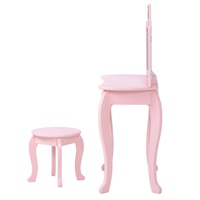 Coiffeuse et chaise pour enfants Coiffeuse de princesse avec miroir amovible à trois volets