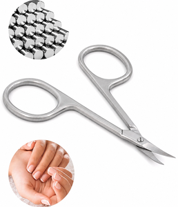 Ciseaux de manucure professionnels classiques en acier inoxydable, lame droite et incurvée de qualité supérieure, ciseaux à cuticules à pointe fine - Product Image 5