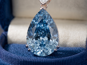 Collier pendentif en diamant bleu poire fantaisie cultivé en laboratoire |    Cadeau de bijoux élégant et minimaliste pour femmes, bijoux fins - Product Image 5