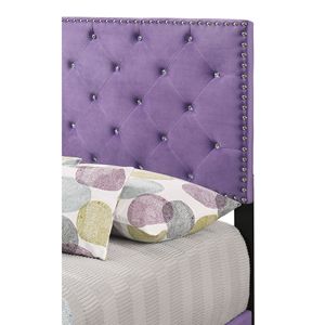 Affascinante letto singolo viola con rivestimento per spazi eleganti - Product Image 3