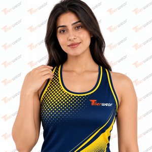<b>Womens</b> Sublimated Workout Tank Top Custom Printed <b>Sleeveless</b> Gym Running Fitness Training Sports <b>Shirt</b> Breathable Lightweight - Product Image 5