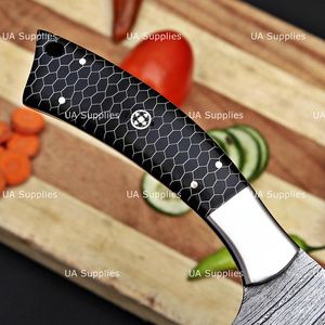 2026 New Design <b>Hot</b> Selling Damascus Steel Full Tang Cleaver Knife Black Honeycomb Handle OEM ODM Private Label Cleaver Knives - Product Image 5