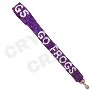 Gofrogs สีม่วงสายกระเป๋าลูกปัดสีขาวทองปรับแต่งได้สายรัดลูกปัดสำหรับกระเป๋า - Product Image 1