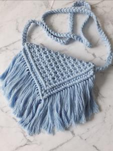 Sac bandoulière tissé à la main Perles de soie Crochet Sac à main d'épaule Plage d'été Pochette faite à la main Durable Pliable - Product Image 4