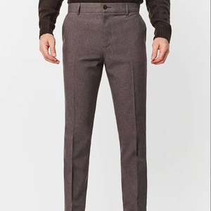 Pantalones de Vestir Formales para Hombre, Estilo Profesional de Oficina, Rectos, Transpirables, de Lona, Cintura Media, Peso Medio, Elegantes - Product Image 1
