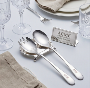Classic Salad Server Duo Stainless Steel Satin <b>Mirror</b> Polish Deep Oval Spoon Perfect For Luxurious Party And Gifting Handcrafted - Product Image 2