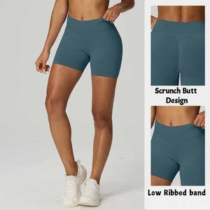 Women's ActiveWear Gym Sets Custom Logo Fitness Clothing Lightweight Seamless Yoga <b>Bra</b> Shorts Elastic Waist Closure Crew Neck - Product Image 2