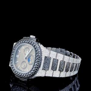 Montre en moissanite glacée de haute qualité VVS Bust Down Hip Hop Montres automatiques mécaniques pour hommes Luxe Pass Diamond Tester - Product Image 5