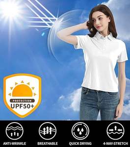 Polo de golf en tissu à séchage rapide pour femme, logo personnalisé, polo homme/femme, T-shirt de travail d'été pour équipe, brodé - Product Image 5