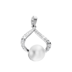 Pendentif en argent 925 en forme de goutte d'eau avec breloque en perle de cristal, tendance pour femmes, bijoux classiques à porter au quotidien - Product Image 2