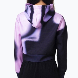 Sudadera con Capucha Tie Dye para Mujer, Top Corto de Punto de Manga Larga, Transpirable, para Otoño, Diseño con Bloques de Color - Product Image 4