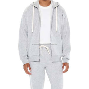 Sweats à capuche zippés d'hiver personnalisés, broderie personnalisée, sweats à capuche à cordon avec fermeture éclair, molleton de coton, sweat à capuche zippé surdimensionné unisexe - Product Image 3